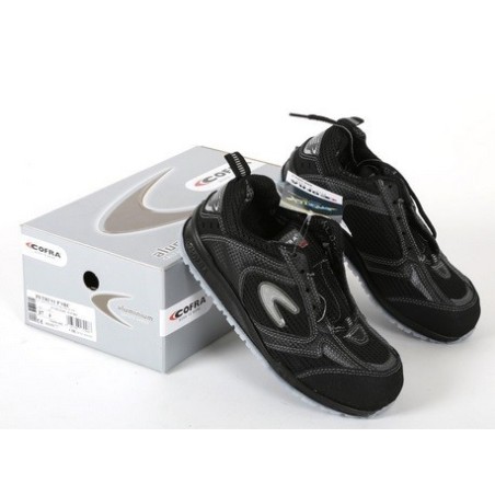 Cofra Petri S1P Low Safety Shoes - Black Breathable Work Shoes Size 45 With Aluminum Toe